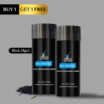 Richfeel Hair Thickening Fibers Black (B1G1) 28gm