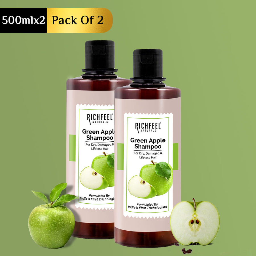 Richfeel Green Apple Shampoo 500 Ml (Pack of 2)