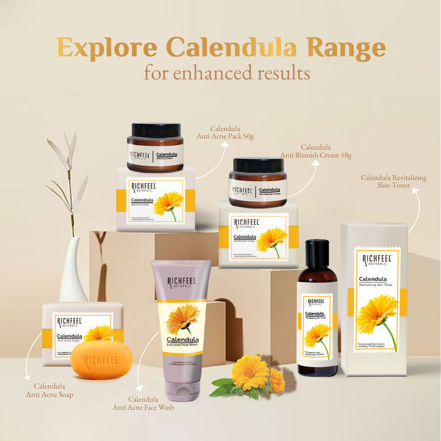 Richfeel Calendula Anti Acne Soap 75 g X 4 (B3G1) Pack of 4