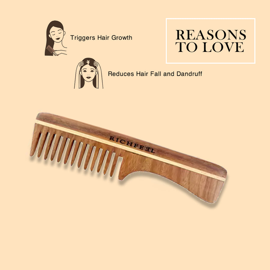 Richfeel Rosewood Handcrafted Hand Comb 100 g